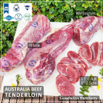 Beef Tenderloin frozen Australia (A) BUDGET steak cuts 2" 5cm price for 2pcs 600gr (eye fillet mignon daging sapi has dalam) brand NOLAN / McPHEE / CAG